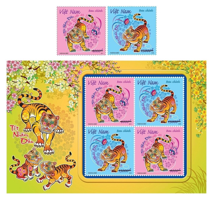 Émission de timbres sur le Têt lunaire du Tigre 2022